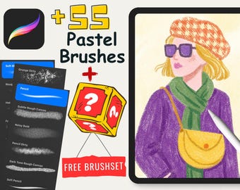 Procreate-schetsborstels, schaduwborstelset, krijtborstels, krijtborstels, procreate pastel, kleurborstels, procreate papier en paletten