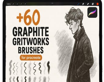 Pinceles de grafito realistas para Procreate, pinceles de dibujo para Procreate, pincel de sombreado para Procreate, pincel de tramado, pincel de dibujo, pinceles de arte lineal