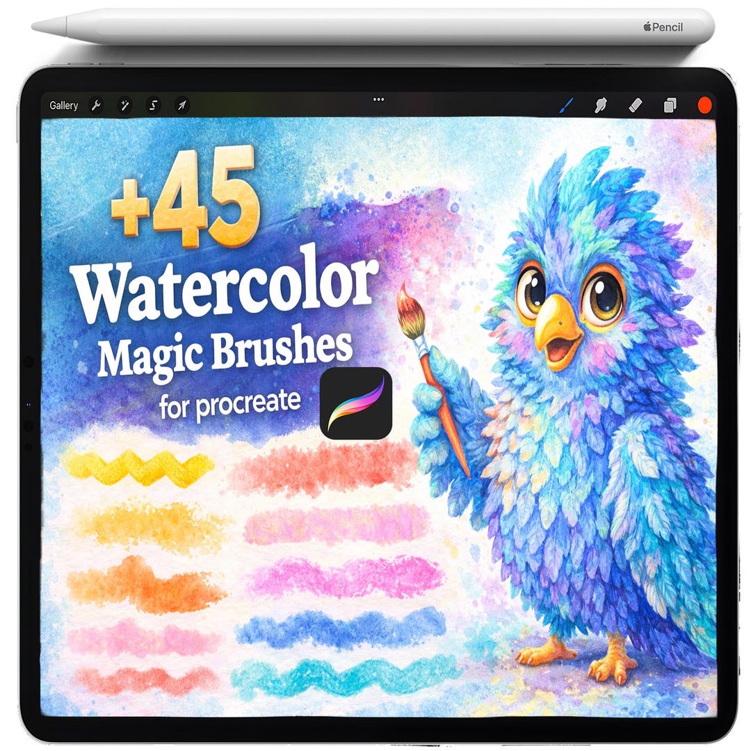 Watercolor Brushes for Procreate, Digital iPad Watercolor Brush Set ...