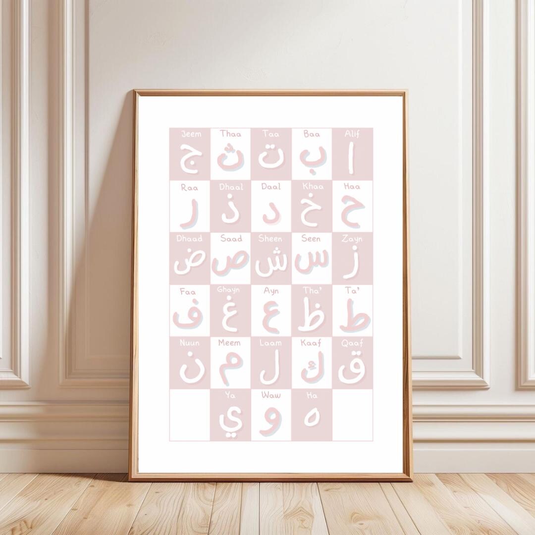 Arabic Alphabet Poster for Kids 28 Letters Educational & Decorative ...