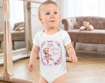 Ballerina onepiece pink floral, baby girl outfit, ballet bodysuit
