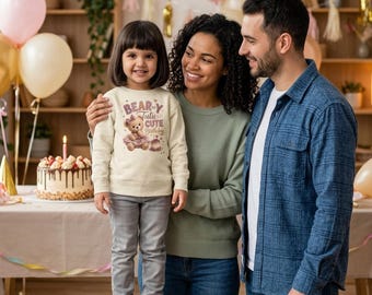 Felpa di compleanno con orsetto e tutù, girocollo per la bambina che compie gli anni, felpa rosa con orsetto e tutù, regalo di compleanno per ballerina