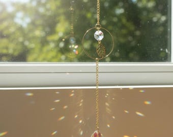 Crystal Prism Sun Catcher, Boho Rainbow Maker, Window Decor