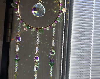Handmade Crystal Sun Catcher – Boho Rainbow Prism Window Hanging