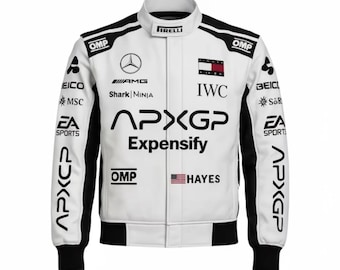 APXGPレーシングボンバージャケット | F1チームスタイル | ホワイト