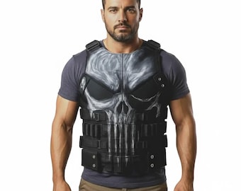 Skull Tactical Vest – Adjustable Military-Style Body Armor for Cosplay, Airsoft, Paintball, Halloween & Costume Events"