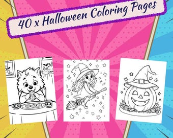 40 x Halloween coloring pages