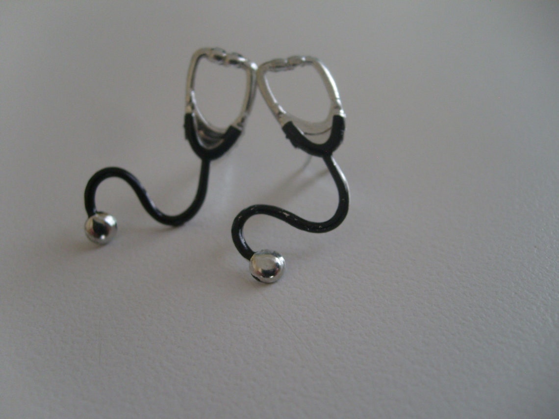 Stethoscope Stud Earrings Nurses Earrings Doctor earrings Np Etsy