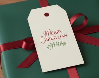 Elegant Christmas Gift Tag Template, Luxury Holiday Tag, Gold Minimalist Christmas, Editable Favor Tag, Printable, Instant Download