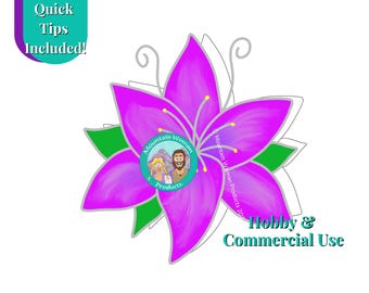 Lily Flower Suncatcher Pattern Commercial Use PDF PNG Download