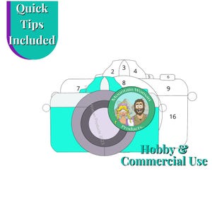 Stained Glass Retro Vintage Camera Pattern Commercial Use PDF PNG Digital Download