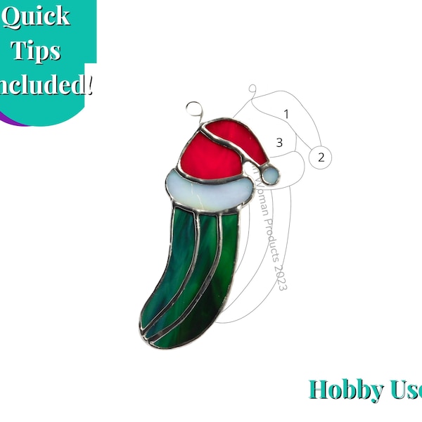 Stained Glass Christmas Pickle Pattern Hobby Use