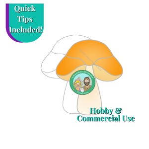 Mushroom Stained Glass Suncatcher Pattern Commercial Use PDF PNG for Beginners