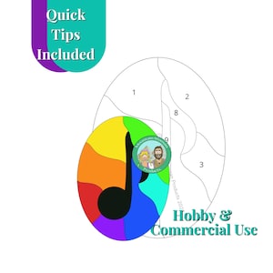 May include: A black and white musical note with a rainbow background. The image is labeled "Hobby & Commercial Use".