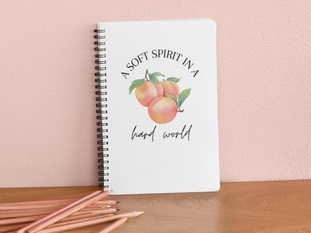 Notebook Embrace Peach-themed Spiral Notebook - Embrace a Soft Spirit, Perfect for ...