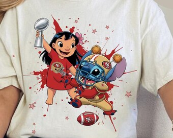 Lilo and Stitch Style Clipart , San Francisco Football Sublimation PNG | Superbowl 2026 |for T-Shirts, Mugs, Tumblers, Stickers