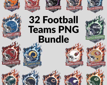 32+ Bundle Football Team Mascot PNG, Football Team PNG, Sport Fan Gift Png, American Football Png,  Football Champions