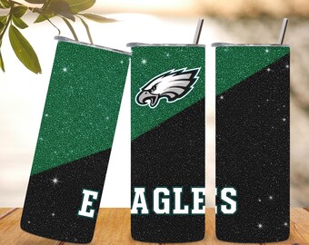 Eagle Football Tumbler Wrap PNG | 20oz Skinny Seamless Sublimation Design | Game Day Sports Fan Cup Wrap | Instant Digital Download