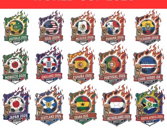 World Cup 2026 PNG Bundle ,2026 World Cup Logo PNG, Soccer Clipart Football Emblem, Printable Sports Logo
