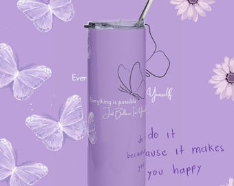 Daily Reminders Tumbler Wrap PNG 20oz Skinny Self Care Inspirational Motivational Quotes Tumbler Mental Health Tumbler Sublimation design