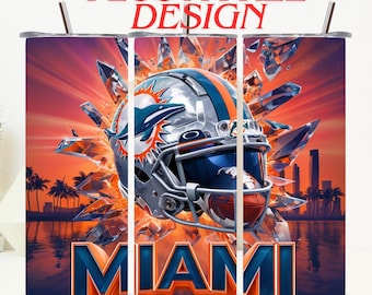 Dolphin Themed Tumbler Wrap PNG | 20oz Skinny Sublimation Design | Teal & Orange Football Wrap | Game Day PNG | Football Fans Gift