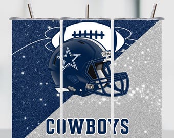 Cowboy Style Football Tumbler Wrap PNG | 20oz Skinny Sublimation | Sports Fan Digital Download