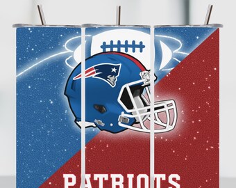 Patriot Style Football Tumbler Wrap PNG | 20oz Skinny Sublimation | Sports Fan Digital Download