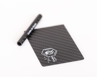 Carbon Fiber Card & Short Tube Set – 100% Real 3K Carbon Fiber – Ultra-Slim Card with Durable Tube [Carbon by Charlie]