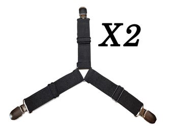 Set of 2 Heavy-Duty Elastic Triangle Fasteners – Replacement Straps for Car Hood Covers & Outdoor Use [HOOD’s Flags]