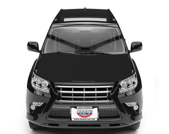 Solid Black or White Car Hood Cover – Stretch Fabric with Fasteners – Universal Fit for Cars & SUVs [HOOD's Flags]