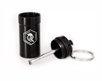 Metal Airtight Storage Container with Telescopic Spoon – Water & Smell Resistant – Compact Travel Jar