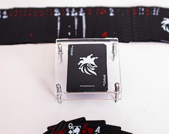 Carbon Fiber Playing Cards – 54 Card Luxury Deck with Acrylic Display Box – Durable, Waterproof & Lightweight Gift Set