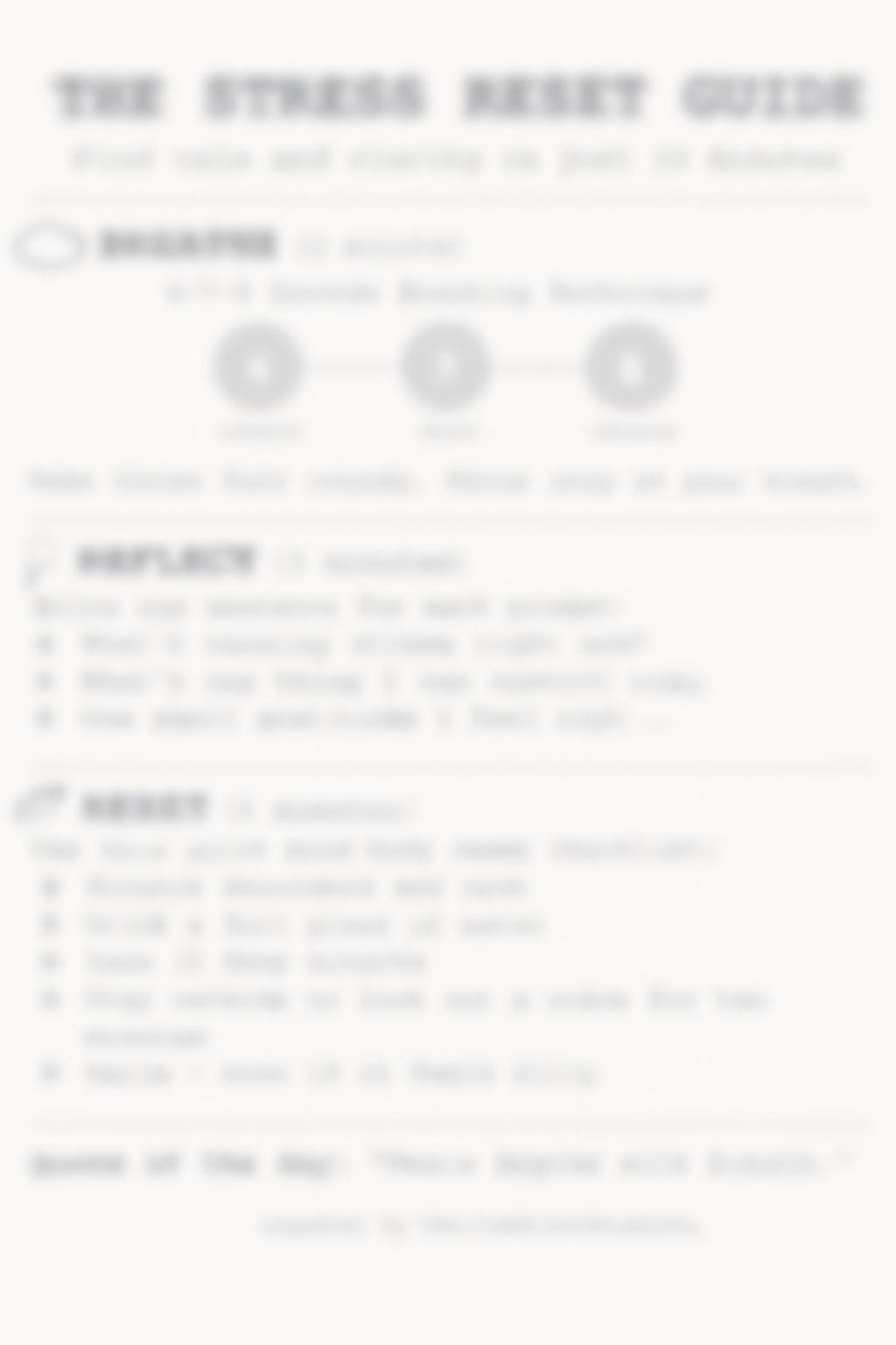 Stress Reset Routine 10-minute Stress Reset Guide - Etsy