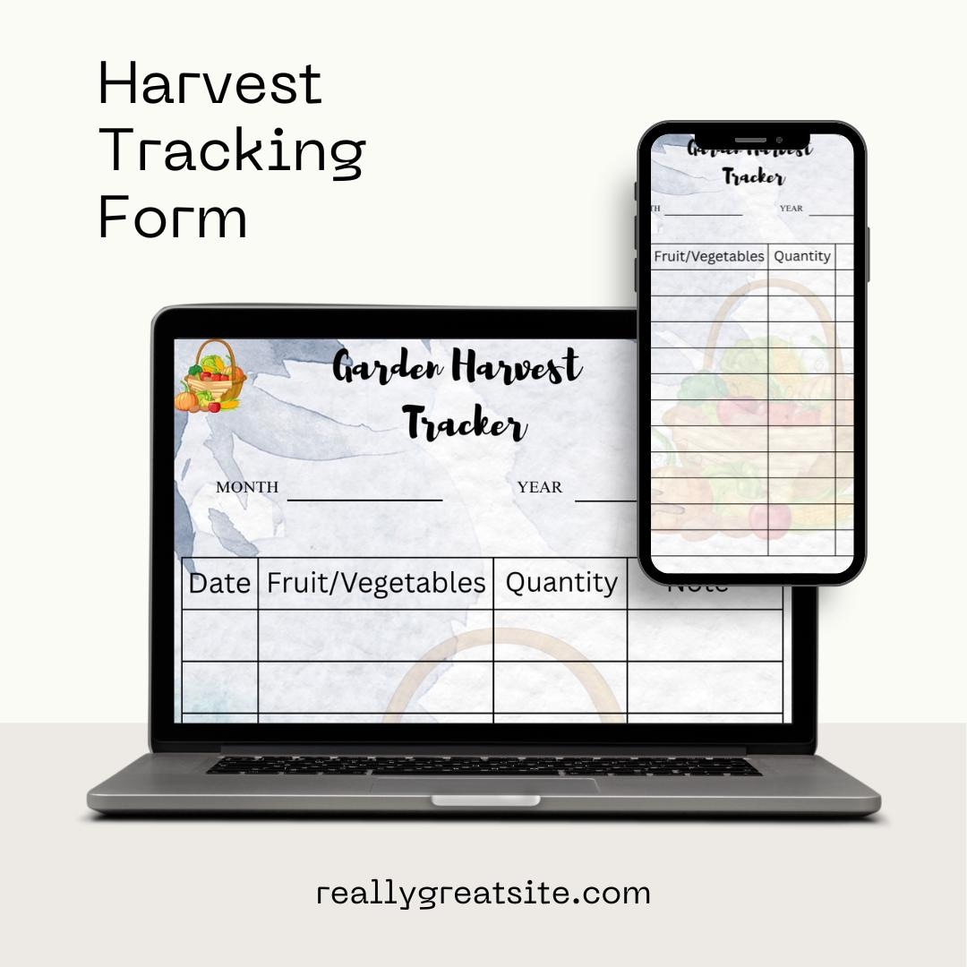 Printable Harvest Tracker | Editable Crop Yield Log (digital Download ...