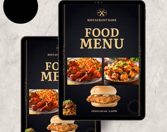 Editable Restaurant Menu Template: Printable Canva Design (Instant Download)