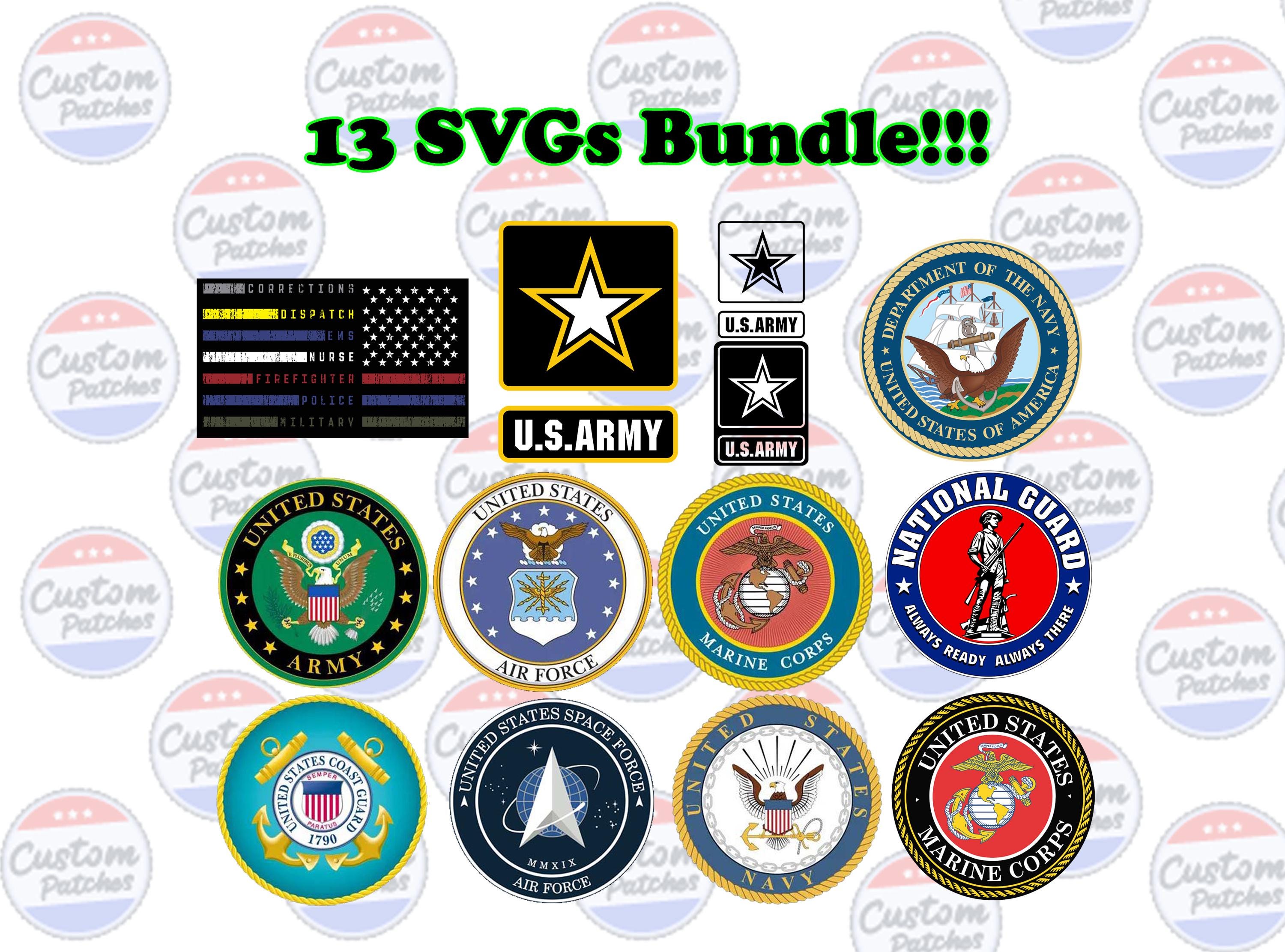 13 US Military Logos Digital Files – Army, Navy, Air Force, Marine