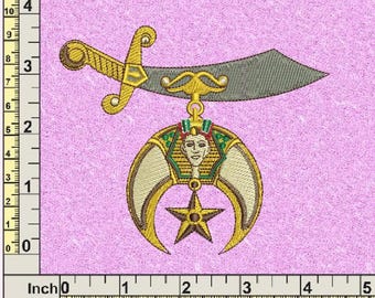 Tempel Shriners Stickdatei, Masonic Shrine Logo PES, DSR, Sofort Download, benutzerdefinierte Datei, Freimaurer Wappen, digitale Dateien für die Stickmaschine