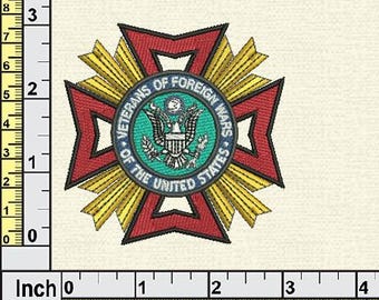 VFW moderner Außenkriegsgeschwür-Logo - Maschinenstickerei | Digitale Dateien - Sofortdownload