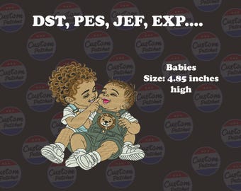 Niedliche Baby Geschwister Stickdatei | Brother Sister Stickdatei | 12 cm | DST PES JEF ExP | Sofort Download