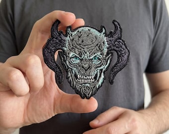 Monster Embroidered Patch: Spooky Halloween Applique for Jackets, Backpacks (Iron On/Sew On)