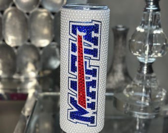 Bedazzled Buffalo Bills Full Bling Rhinestone Tumler 20 oz Bills Mafia