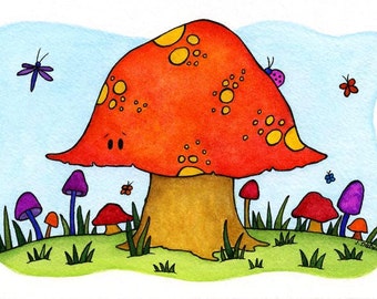 Mushroom Watercolor Print