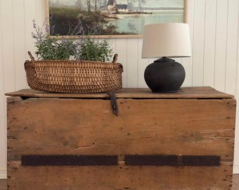 Antique XL pine trunk/chest