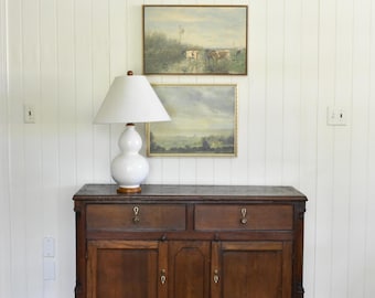 Antique English sideboard with pearl lock inlay