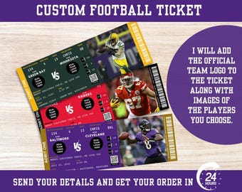Entradas de fútbol personalizadas, entradas de fútbol imprimibles, entradas de fútbol editables, entradas de fútbol sorpresa, entradas deportivas