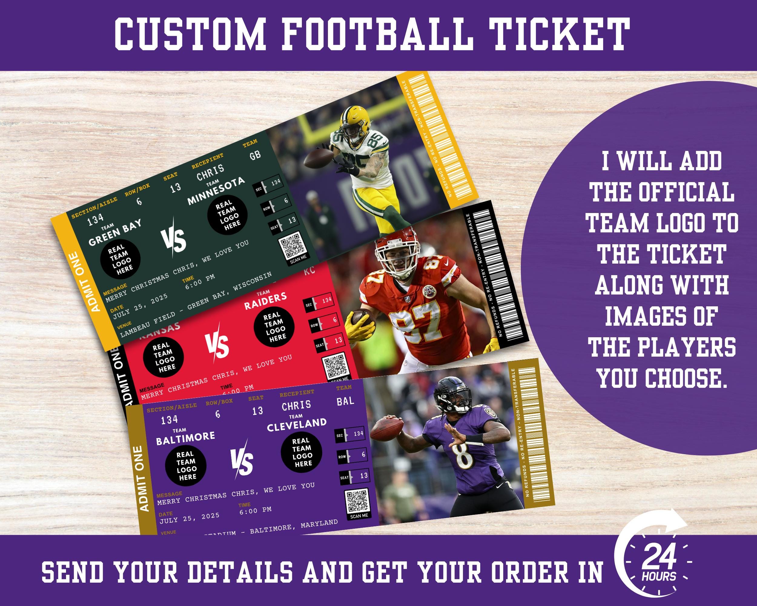 Football Ticket Template Etsy