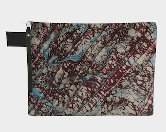 Marbled Zippered Carry-all - Pattern: Wine and Water
