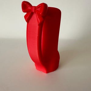Slim Can Holder with Handle and Bow, Energy Drink Sleeve Red