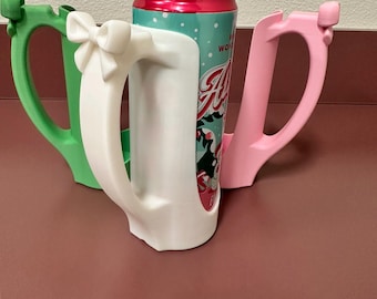 Slim Can Holder with Handle and Bow, Energy Drink Sleeve