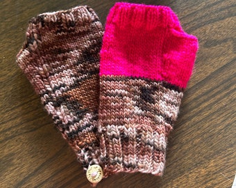 Handgestrickte Merino Wolle Handstulpen